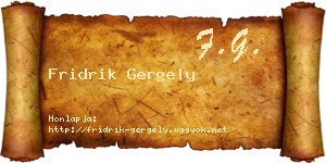Fridrik Gergely névjegykártya